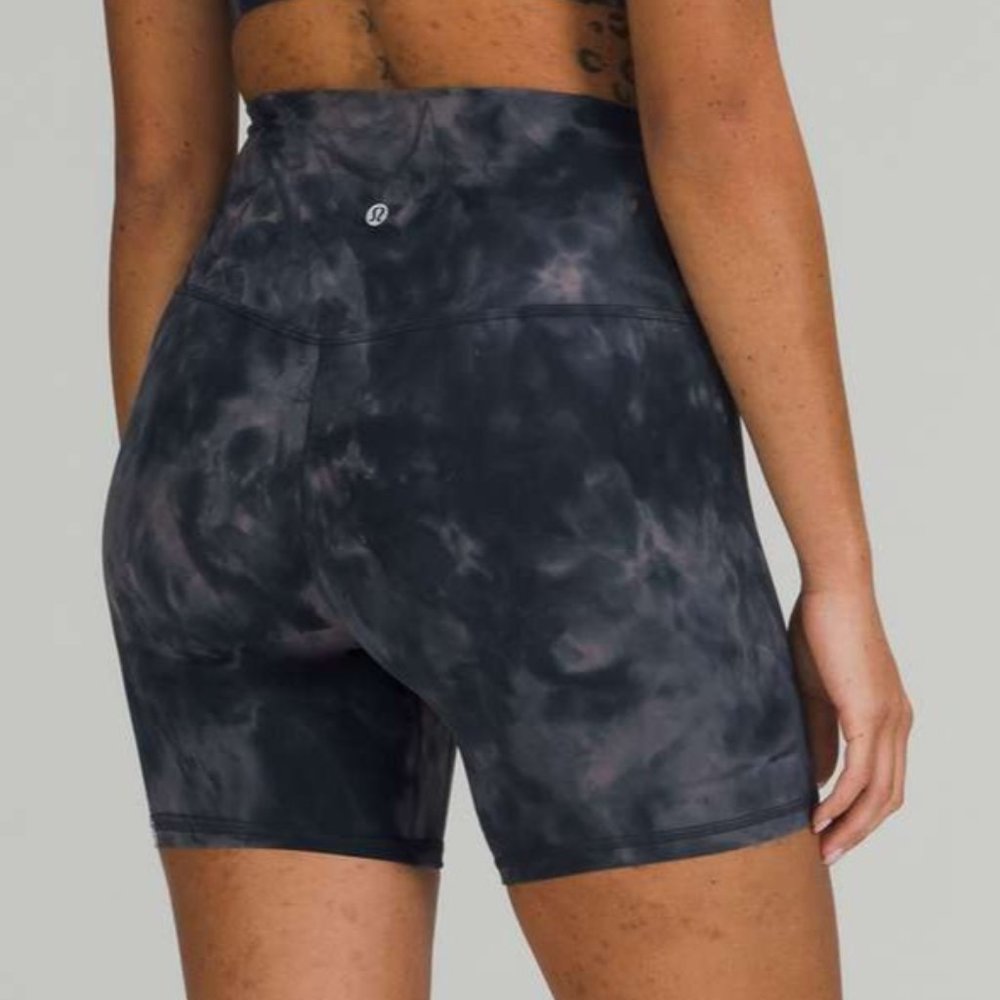 Lululemon Align Short *6" Diamond Dye Pitch Grey Graphite Women 6 Nulu HR EUC